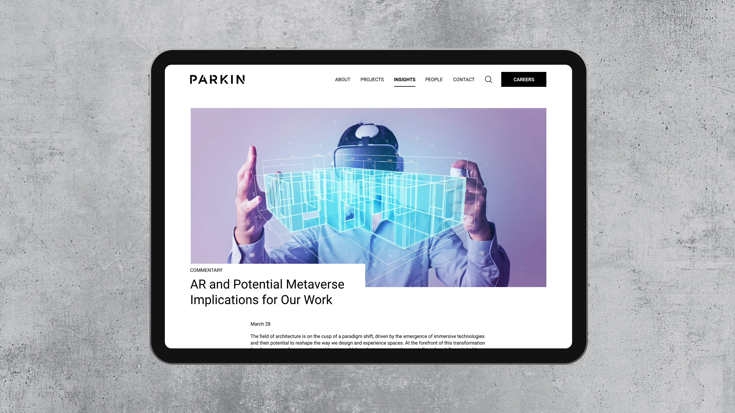 Parkin Website Insights Article Page